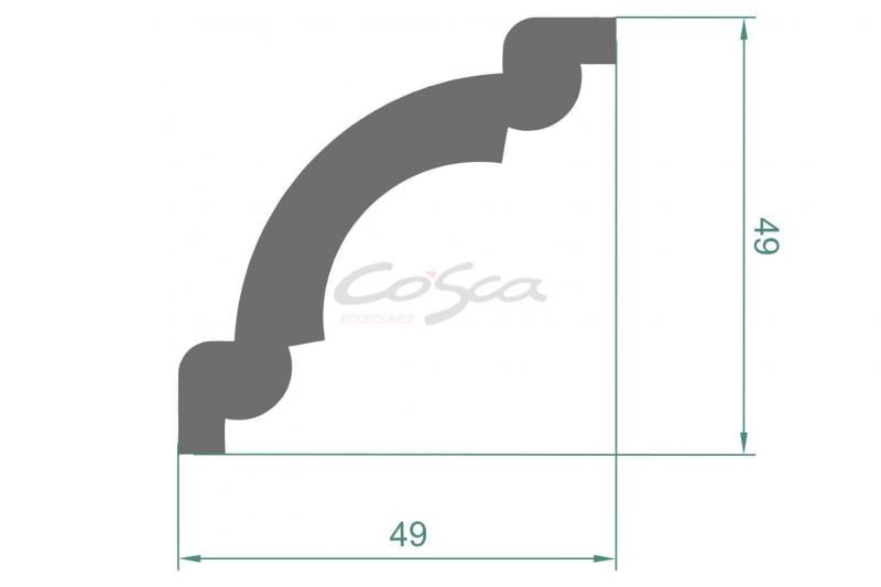 Потолочный карниз Cosca КX008, 49х49