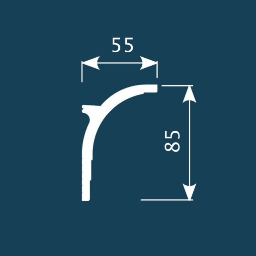 Карниз для скрытого освещения Cosca KХ045, 85х55