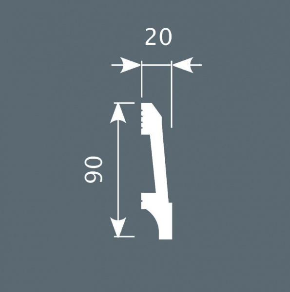 Напольный плинтус Cosca PX 023, 90х20