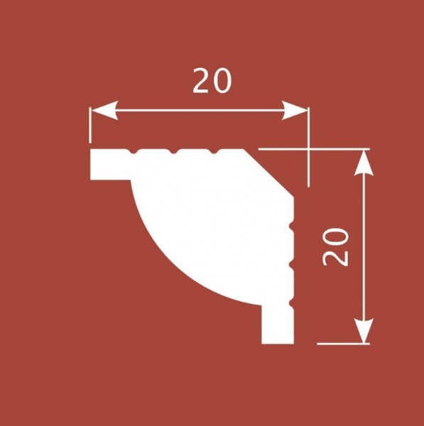 Потолочный карниз Cosca КX020, 20х20