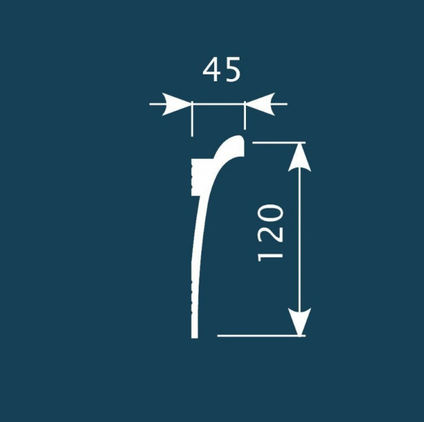 Карниз для скрытого освещения Cosca КХ003, 120х45