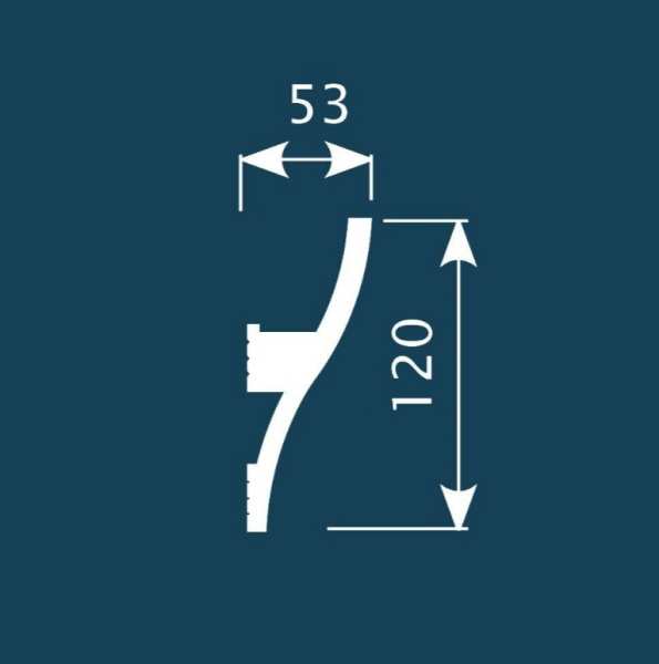 Карниз для скрытого освещения Cosca КХ002, 120х53